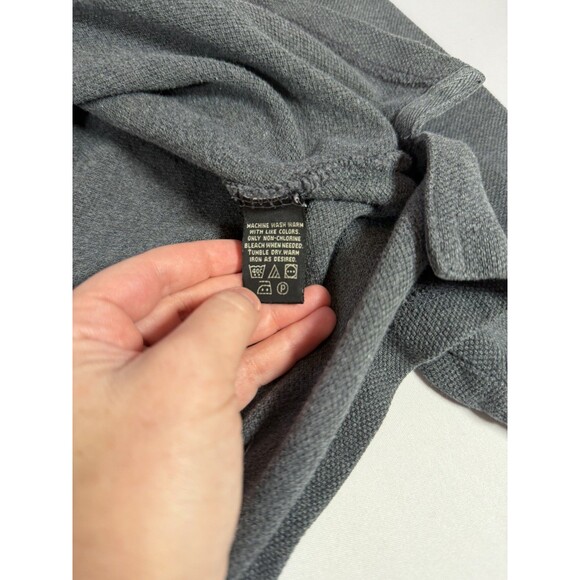 Eddie Bauer Men’s Long Sleeve Polo Shirt Gray Red Stripe XL - Picture 7 of 12